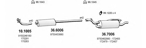 ASSO ART2407 Exhaust System
